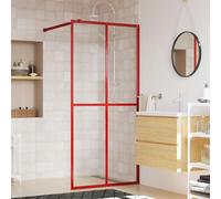 vidaXL Mampara puerta de ducha vidrio transparente ESG rojo 100x195 cm