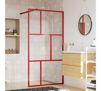 vidaXL Mampara puerta de ducha vidrio transparente ESG rojo 115x195 cm