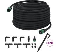 vidaXL Manguera de goteo negra, 0,6", 50 metros, de goma