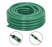 vidaXL Manguera de jardín con accesorios PVC verde 0,75" 10 m