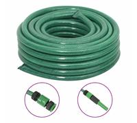vidaXL Manguera de jardín con accesorios PVC verde 0,75" 30 m