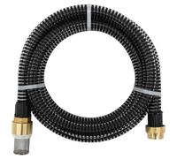 vidaXL Manguera de succión con conectores de latón PVC negro 29 mm 10m