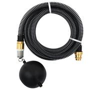 vidaXL Manguera de Succión, Manguera con Flotador Conectores de Latón, Manguera de Aspiración, Herramienta para Filtro de Agua, PVC Negro 29 mm 10 m