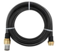 vidaXL Manguera de succión con conectores de latón PVC negro 29 mm 3 m