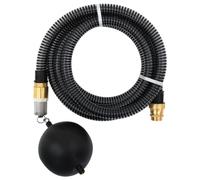 vidaXL Manguera de succión con conectores de latón PVC negro 29 mm 5 m