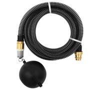 vidaXL Manguera de succión con conectores de latón PVC negro 29 mm 7 m