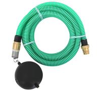vidaXL Manguera de succión con conectores de latón PVC verde 29 mm 4 m