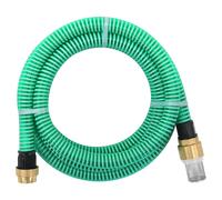 vidaXL Manguera de succión con conectores de latón PVC verde 29 mm 7 m