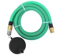 vidaXL Manguera de Succión, Manguera con Flotador Conectores de Latón, Manguera de Aspiración, Herramienta para Filtro de Agua, PVC Verde 29 mm 7 m