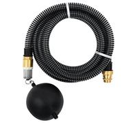 vidaXL Manguera de Succión, Manguera con Flotador Conectores de Latón, Manguera de Aspiración, Herramienta para Filtro de Agua, PVC Negro 29 mm 3 m