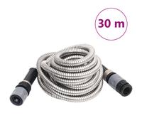 vidaXL Manguera jardín y pulverizador acero inoxidable plata 14mm 30 m