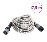 vidaXL Manguera jardín y pulverizador acero inoxidable plata 14mm 7,5m