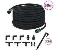vidaXL Manguera porosa para jardín caucho negro 16 mm 50 m