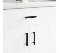 vidaXL Manija de armario 12 pcs Negro 121 x 16.6 x 28.3 mm Hierro, Manija de armario moderna, resistente, con acabado mate, ideal para interiores y exteriores