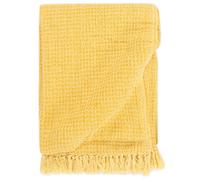 vidaXL Manta de algodón amarillo mostaza 160x210 cm