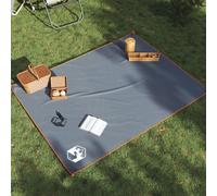 vidaXL Manta de picnic con piquetas gris y naranja 205x155 cm