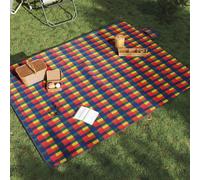 vidaXL Manta de picnic plegable cuadros terciopelo colores 200x150 cm