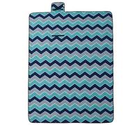 vidaXL Manta de picnic plegable terciopelo ondas azules 200x150 cm