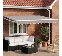 vidaXL Manual Awning Frame with Solar LED 3,5 x 2,5 m Blanco