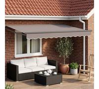 vidaXL Manual Awning Frame with Solar LED 3 x 2,5 m Gris antracita