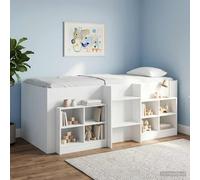 vidaXL Marco de Cama Alta para Niños 90 x 190 cm Multicolor Blanco