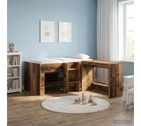 vidaXL Marco de Cama Alta para Niños Madera envejecida 80 x 160 cm