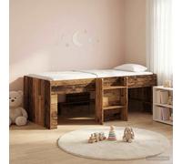 vidaXL Marco de Cama Alta para Niños 90 x 190 cm Multicolor Madera envejecida