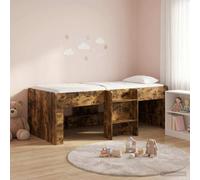 vidaXL Marco de Cama Alta para Niños 90 x 190 cm Multicolor Roble ahumado