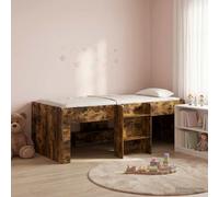 vidaXL Marco de Cama Alta para Niños 90 x 200 cm Multicolor Roble ahumado