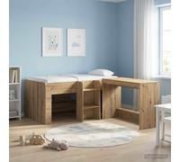 vidaXL Marco de Cama Alta para Niños Roble artisan 80 x 160 cm