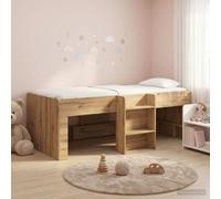 vidaXL Marco de Cama Alta para Niños Roble artisan 90 x 200 cm