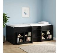vidaXL Marco de Cama Alta para Niños Roble Negro 90 x 190 cm