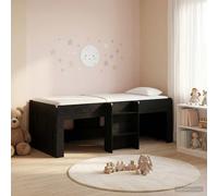 vidaXL Marco de Cama Alta para Niños 90 x 200 cm Multicolor Roble negro