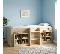 vidaXL Marco de Cama Alta para Niños 80 x 200 cm Multicolor Roble sonoma