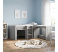 vidaXL Marco de Cama Alta para Niños 80 x 160 cm Multicolor Sonoma gris