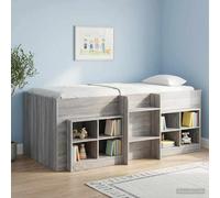 vidaXL Marco de Cama Alta para Niños Sonoma gris 90 x 200 cm