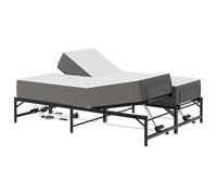 vidaXL - Marco de cama eléctrico ajustable (140 x 190 cm, acero, marco de cama de acero epoxi, mando a distancia, ajuste independiente, cabeza y pies, altura y ángulo ajustable