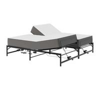 vidaXL - Marco de cama eléctrico ajustable (160 x 200 cm, acero, marco de cama de acero epoxi, mando a distancia, ajuste independiente, cabeza y pies, altura y ángulo ajustable