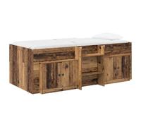 vidaXL Estructura de cama en altura con armario y puerta – 3 uds., diseño moderno para lofts