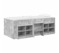 vidaXL Marco de cama loft con armario y estante, 3 uds – 90 x 200 cm, Multicolor Gris hormigón
