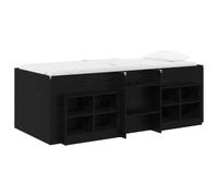 vidaXL Marco de Cama Loft con Armario con Estante 3 uds. Negro, Cama Loft Moderna, diseño Que Ahorra Espacio, litera contemporánea, solución compacta para tu Cuarto