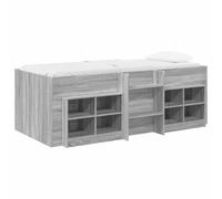 vidaXL Marco de Cama Loft con Armario con Estante 3 uds. Sonoma Gris