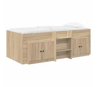 vidaXL Estructura de Cama en Altura con Armario 3 uds. 98.5 x 200 cm Multicolor Roble Sonoma