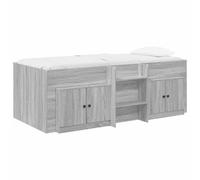 vidaXL Estructura de Cama en Altura con Armario 3 uds. Sonoma gris
