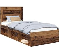 vidaXL Marco de cama universal de madera maciza, 75 x 190 cm, fabricado en madera de pino maciza