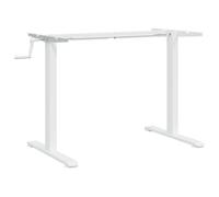vidaXL Marco de escritorio de pie acero (94-135)x60x(70-114) cm en color Blanco/Negro | estructura resistente ideal para salón dormitorio o estudio
