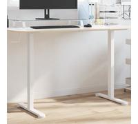 vidaXL Marco de escritorio de pie acero (94-135)x60x(70-114) cm en color Blanco/Negro | estructura resistente ideal para salón dormitorio o estudio