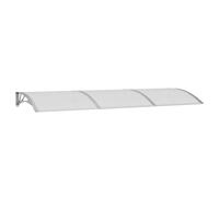 vidaXL Marquesina de Puerta Cobertura Dosel Tejadillo de Protección Toldo Cubierta para Puertas y Ventanas Policarbonato Gris 300x100 cm