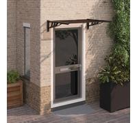 vidaXL Marquesina de puerta policarbonato negro 122x90 cm