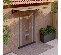 vidaXL Marquesina de puerta policarbonato negro 239x90 cm